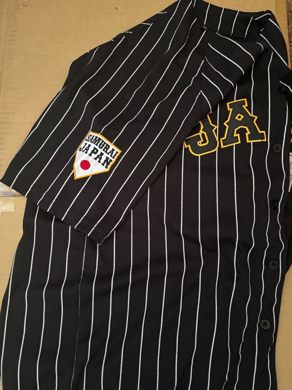 Japan Pinstripe Baseball Shirt - Black - Picture 3 of 3